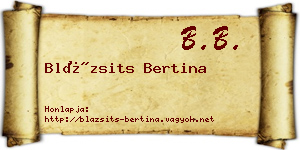 Blázsits Bertina névjegykártya
